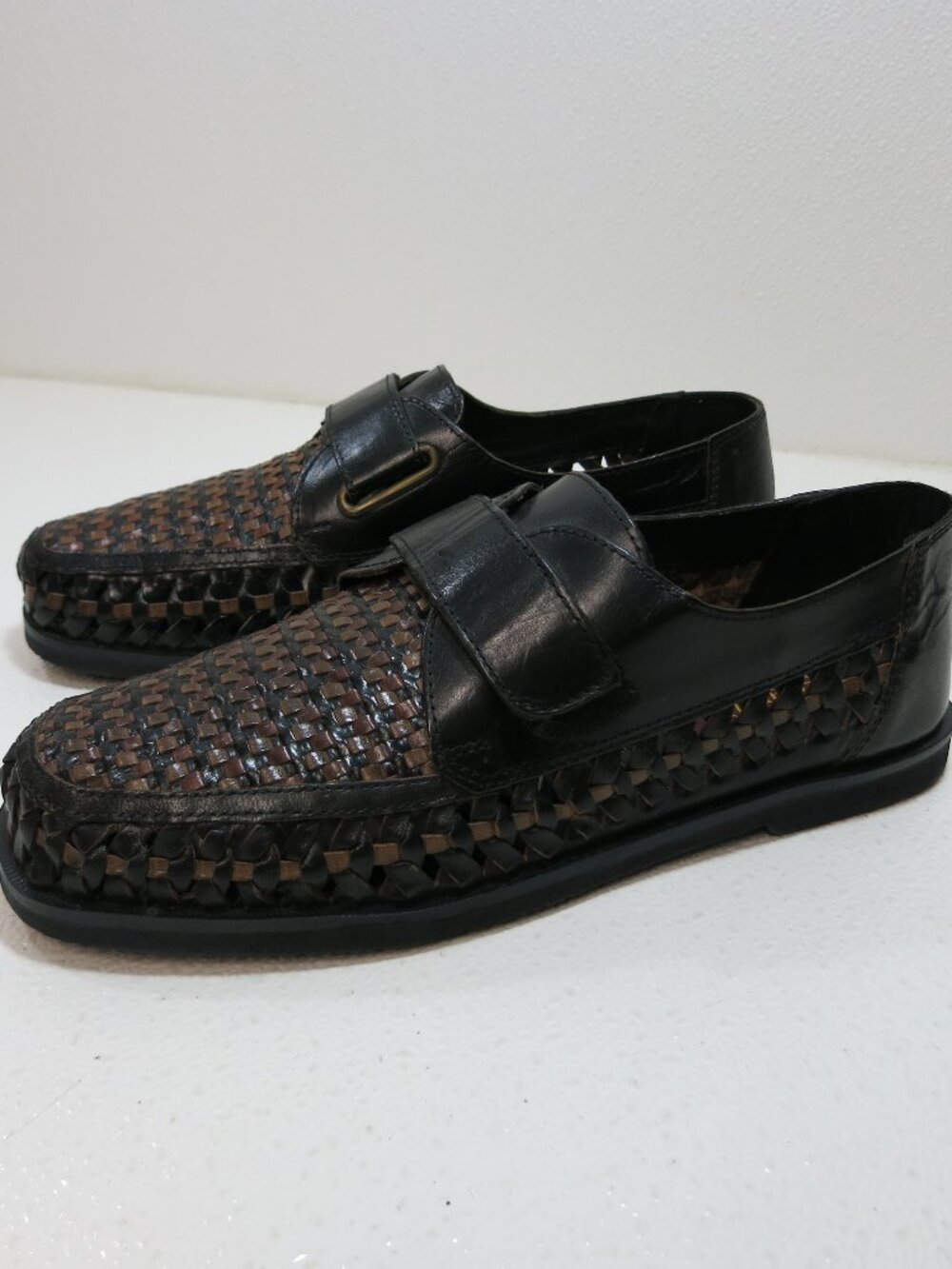 Lion's Den Leather Shoes Strap Belt Buckle Moccasin Casual Men's Footwear 9.5
